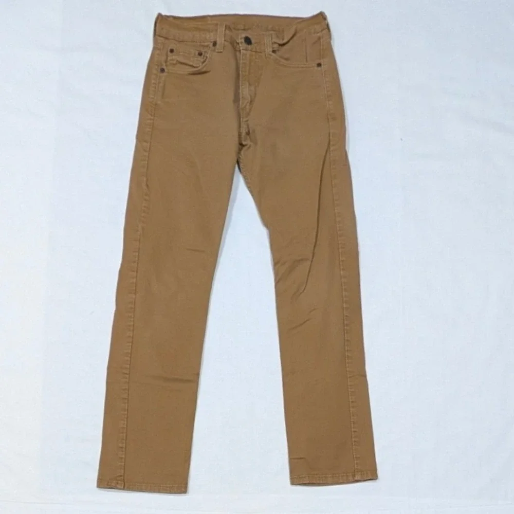 Levi's 505 Regular Fit Tan Khaki Straight Leg Pants W29 L32 Mens